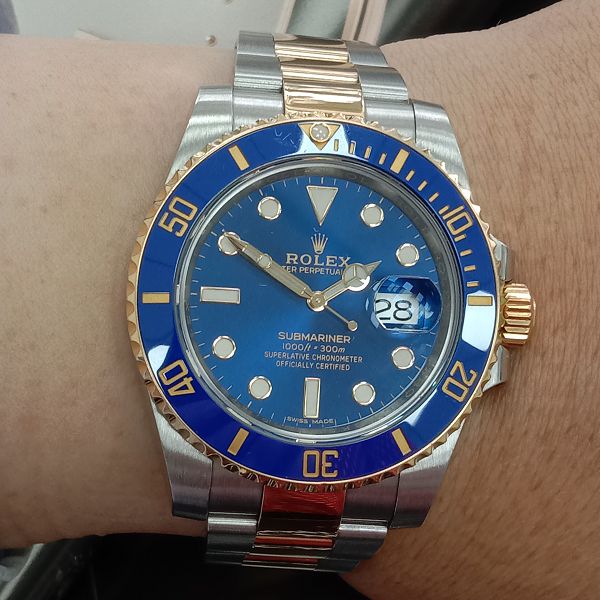 流當手錶拍賣 原裝 ROLEX 勞力士 116613 藍水鬼 盒單齊 9成5新 喜歡價可議 UR015