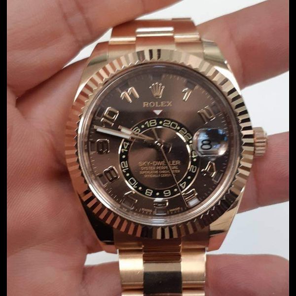 流當手錶拍賣 原裝 ROLEX 勞力士 326935 SKY DEWLLER 18K玫瑰金 自動 盒單齊 UJ077